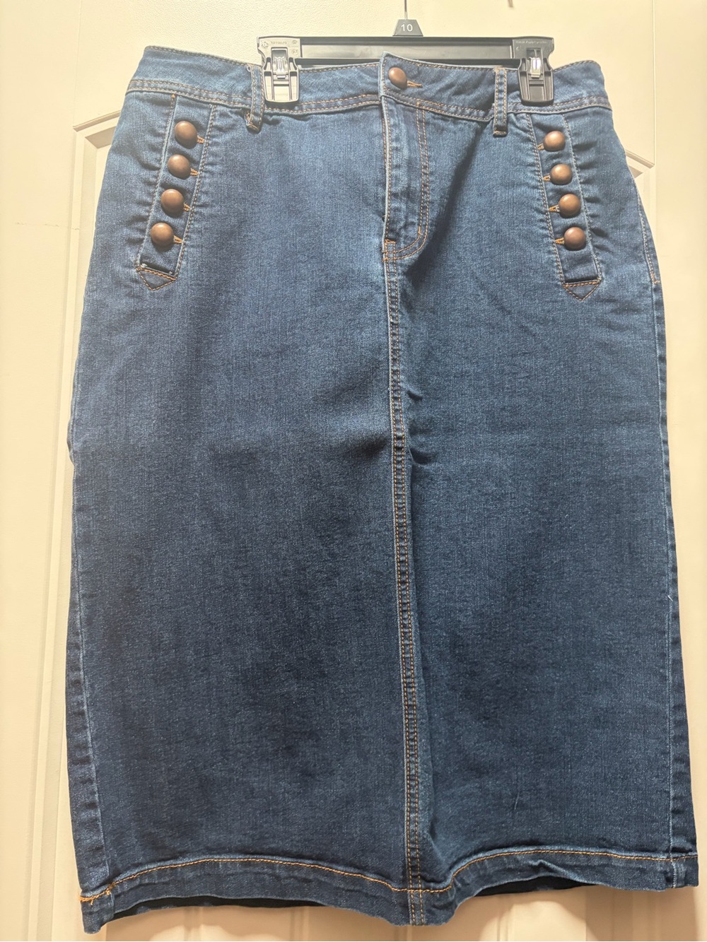 Dark Blue Denim Pencil Skirt